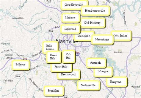 Map Of Nashville Neighborhoods – Map Of The Usa With State Names