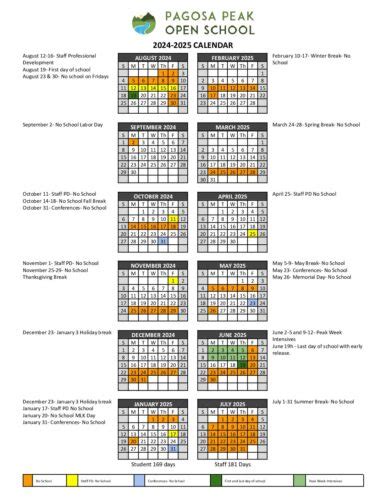 Peak School Calendar 2025 - Laney Saudra