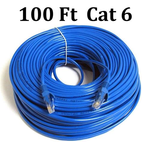 100ft Cat6 Ethernet Cable (Cat6 Cable, Cat 6 Cable) Blue -RJ45 LAN ...