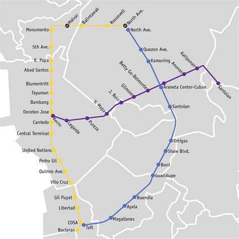 Mapa del metro, Manila, Tren ligero