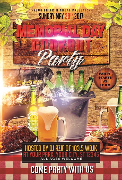 Memorial Day Cookout Flyer Template | Streetz Myestro Beats