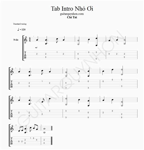 Tab Intro Nhỏ Ơi - Shop Guitar Quy Nhơn