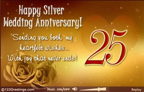 Happy 25th Anniversary Card with Roses