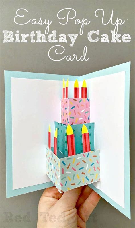 Easy Pop Up Birthday Card DIY - Red Ted Art - Kids Crafts | Birthday ...