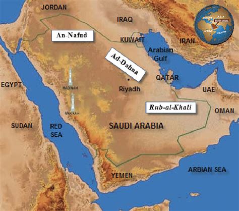 Maps of deserts in Saudi Arabia. | Download Scientific Diagram