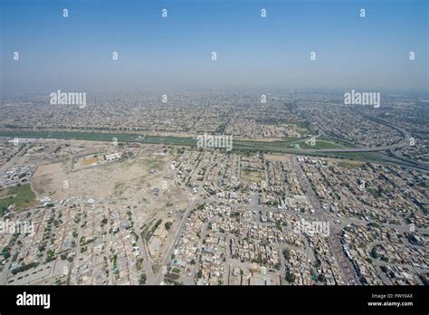 Aerial view of Baghdad during a helicopter flight carrying U.S ...