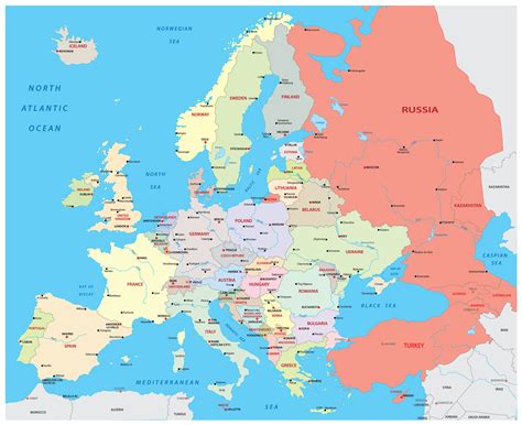 Europe Map With All Countries - Anetta Mathilda