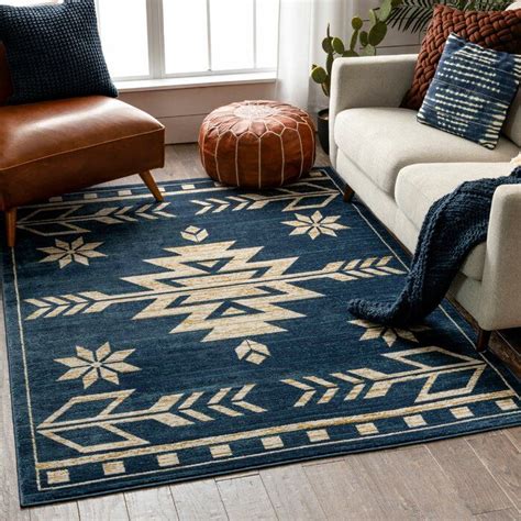 Tulsa Southwestern Blue/Cream Area Rug | Well woven, Southwestern area ...