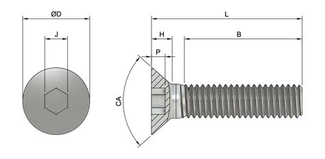 M6 x 22mm Socket Countersunk Screws (DIN 7991) - Black 316 Stainless ...