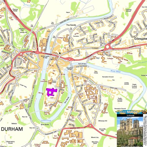 Where is Durham? FREE Offline Map, including Durham Castle, Durham ...