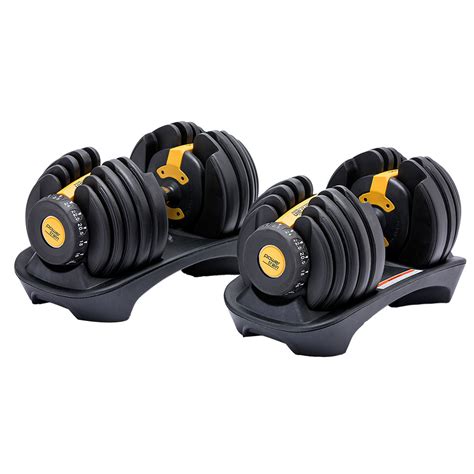 48kg Powertrain Adjustable Dumbbell Home Gym Set Gold - Fitnessequipments