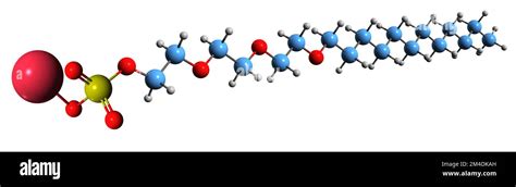 3D image of Sodium laureth sulfate skeletal formula - molecular ...