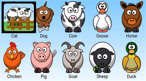 Learn Animals Names and Sounds | Learn Farm Animals Names and Sounds ...