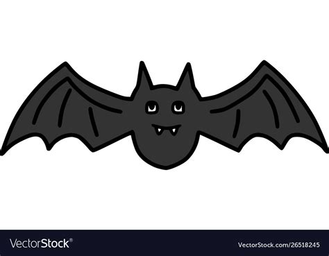 Cute black bat cartoon halloween Royalty Free Vector Image