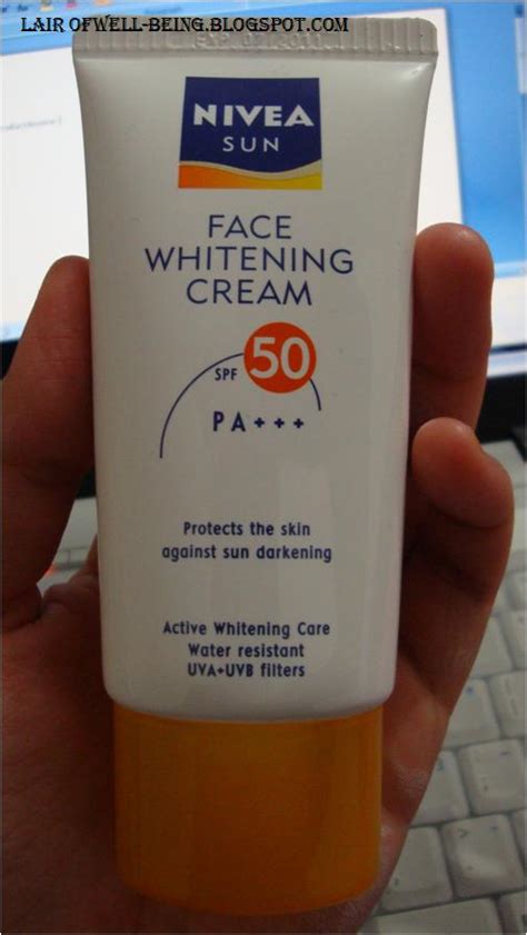 Lair of Well-Being: Product Review: Nivea Sun Face Whitening Cream ...