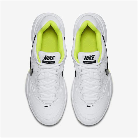 Nike Mens Court Lite Tennis Shoes - White/Volt - Tennisnuts.com