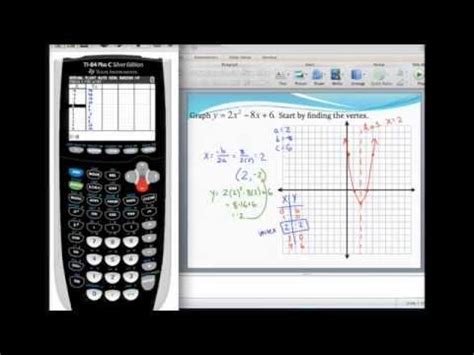 Graphing a parabola in standard form and finding the vertex using a ...