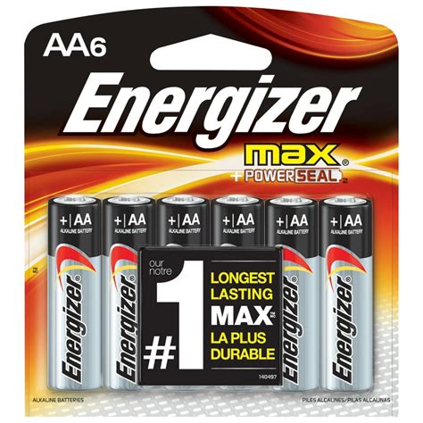 Energizer MAX AA Batteries (6 Pack), Double A Alkaline Batteries ...