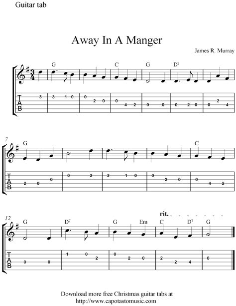 Easy Sheet Music For Beginners: Free easy Christmas guitar tablature ...