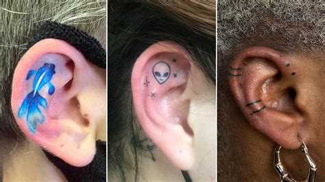 31 Tiny Ear Tattoo Ideas That Look Dainty & Cute - Pedfire