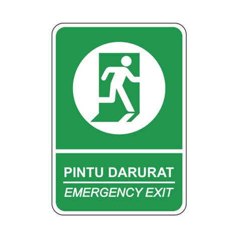 Jual Rambu Plang Pintu Darurat (Emergency Exit) 50cm x 35cm Plat ...