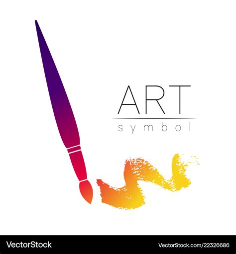 Modern logo sign of drawing art paint brush Vector Image