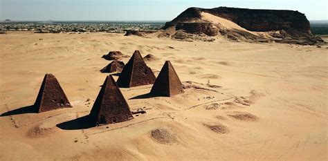 Nubian pyramids and Jebel Barkal hill, Sudan. Some of the temples in ...