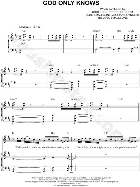 God Only Knows Chords Piano - Sheet and Chords Collection