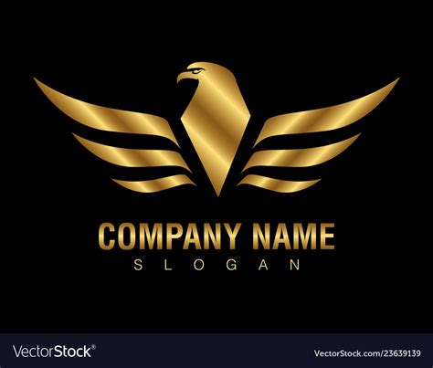 Gold eagle logo Royalty Free Vector Image - VectorStock