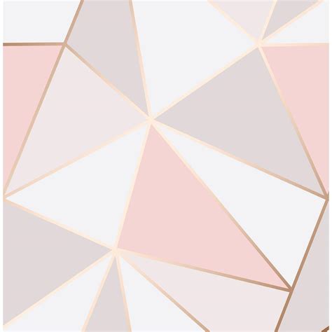 Fine Decor 56.4 sq. ft. Arken Rose Gold Geometric Wallpaper-2900-41685 ...