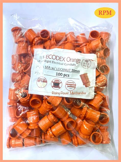 Ecodex PVC Orange Male Adapter with Locknut 1/2" ( 20mm ) ( 100pcs ...