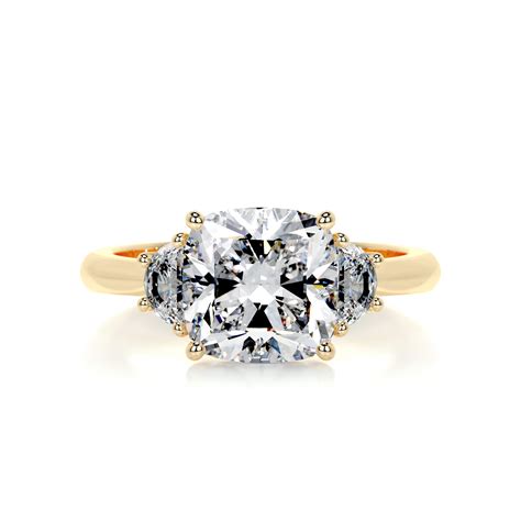 Whitney Diamond Engagement Ring -18K Yellow Gold, 3 stones, 3 Carat ...