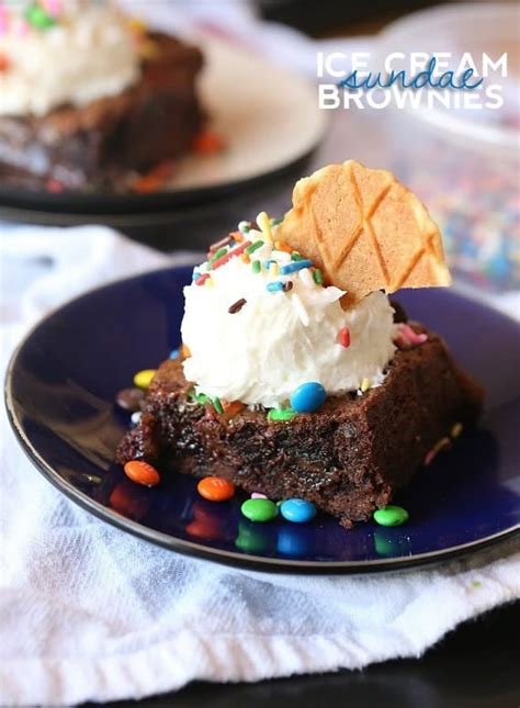 Ice Cream Sundae Brownies - Cookies and Cups