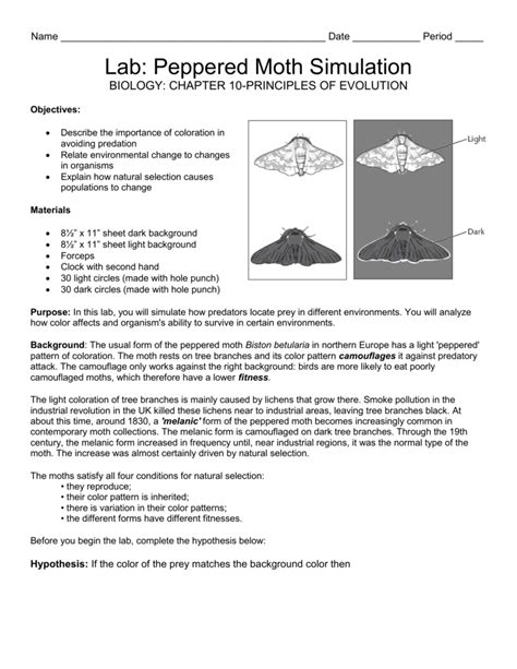 worksheet. Peppered Moth Simulation Worksheet. Worksheet Fun Worksheet ...