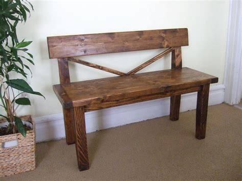 Farmhouse Style Bench Rustic Bench With Back Solid Wood - Etsy | Rustic ...