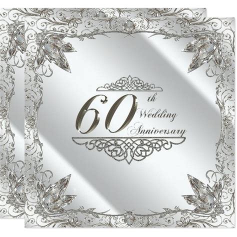 60th Wedding Anniversary Invitation Card | Zazzle