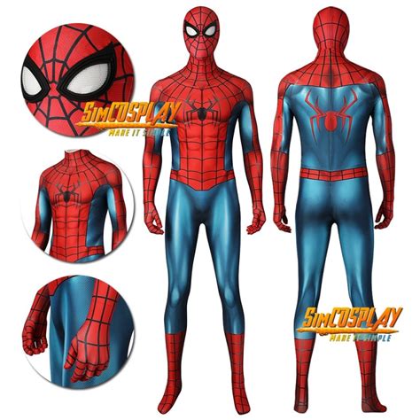 Spider-man New Cosplay Suit In No Way Home Ending Blue And Red Costume