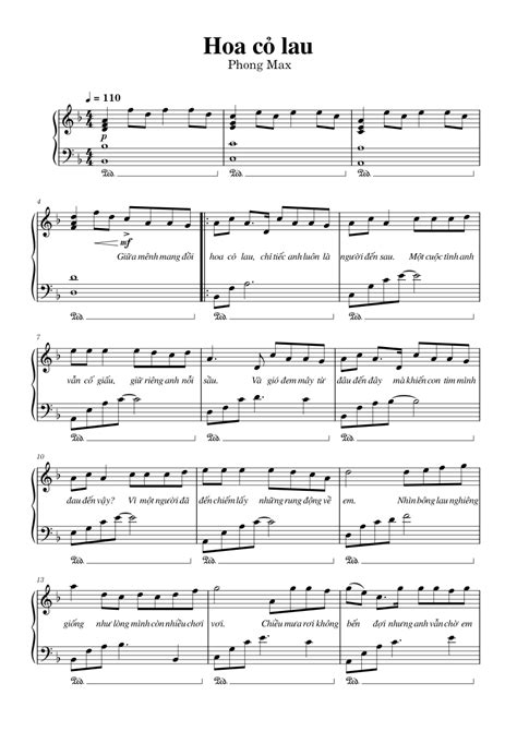 Hoa cỏ lau – Phong max Sheet music for Piano (Solo) Easy | Musescore.com