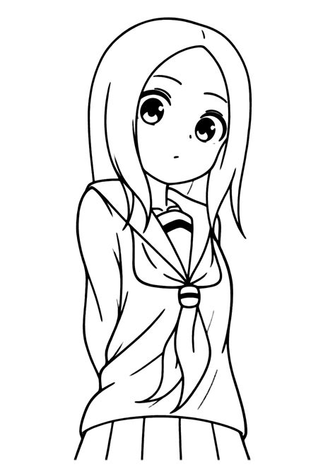 Menina de anime fofa para colorir - Imprimir Desenhos