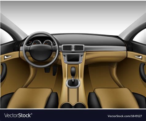 Light beige leather car interior Royalty Free Vector Image