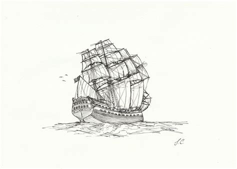 Pirate Ship Line Drawing