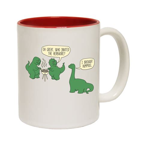 funny mugs Dinosaur T-Rex Bbq Tea Coffee Mug Novelty Vegetarian ...