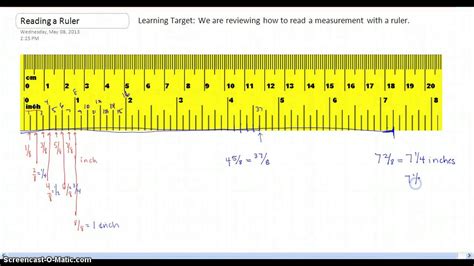 How to read measurements on a ruler. - YouTube