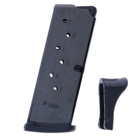 Ruger EC9/LC9, LC9S 9mm 7-Round Steel Magazine with Finger Rest Extension