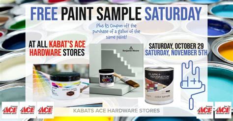 FREE PAINT SAMPLE SATURDAY + A $5 Off COUPON - Kabats Ace