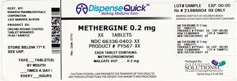 Methergine (Dispensing Solutions, Inc.): FDA Package Insert