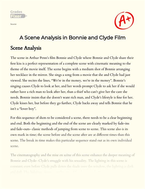 Bonnie and Clyde Film: Scene Analysis Example: Free Essay Example, 785 ...