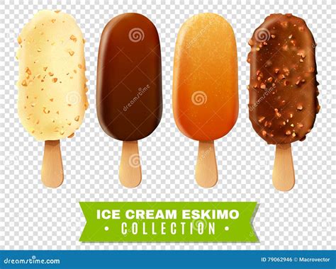 Ice Cream Eskimo Pie Collection Stock Vector - Illustration of icons ...