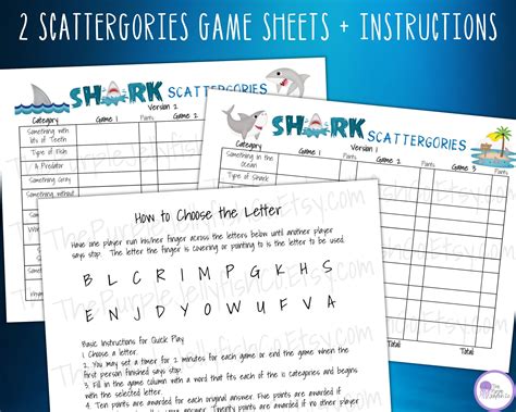 Shark Activities for Kids Shark Birthday Party Games Shark - Etsy