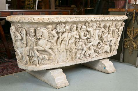 Vintage Roman Sarcophagus Style Marble Bath Tub For Sale at 1stdibs